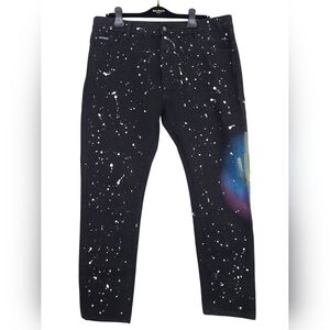 NWOT PALM ANGELS 🌴 Cactus Art and Paint Splatter Jeans - US 38